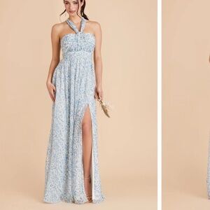 Birdy Grey Grace Convertible Dress With Slit Chiffon Blue Dreamy Ditsy